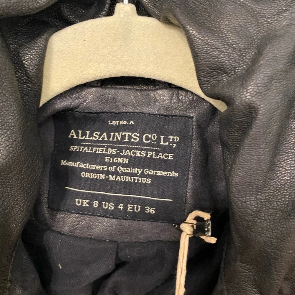 All Saints Black Leather Jacket - Picture 2 of 3